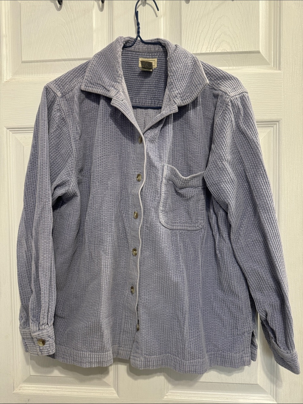 L.L. Bean Light Purple/Periwinkle Corduroy Button-Front Shirt